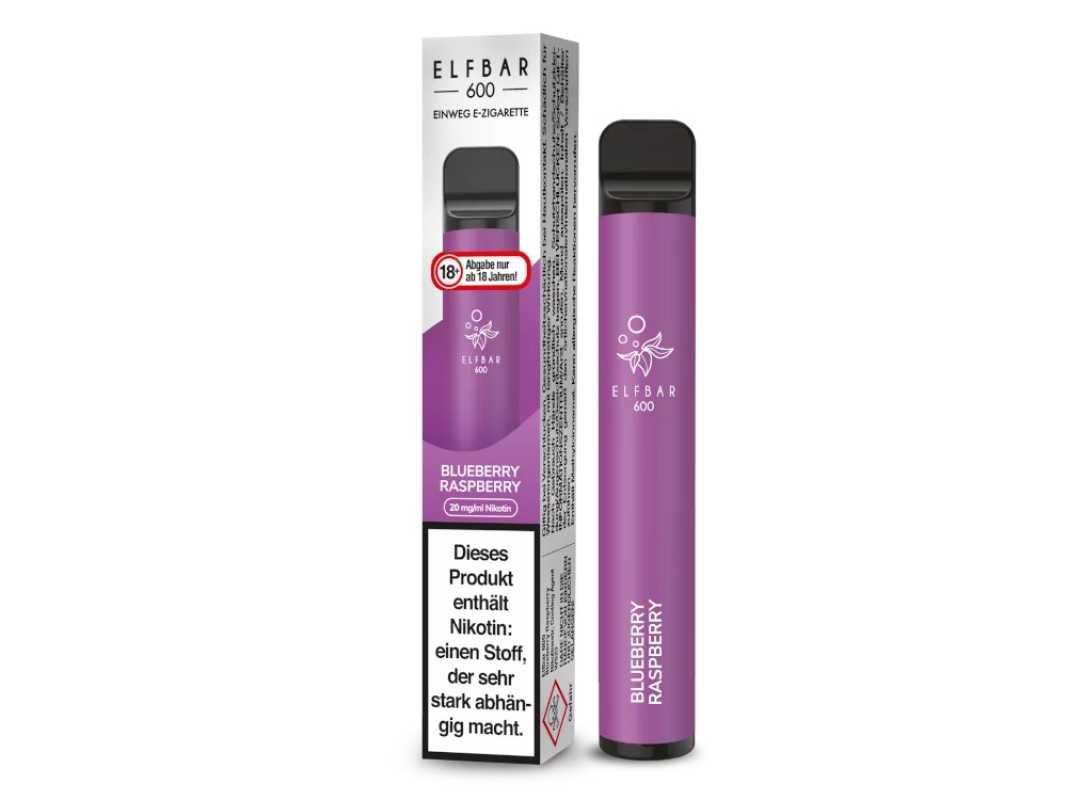 Elf Bar 600 Blueberry Raspberry Einweg-E-Zigarette mit 2% Nikotin oder nikotinfrei – Vapestick jetzt bei semyshop.de online bestellen!